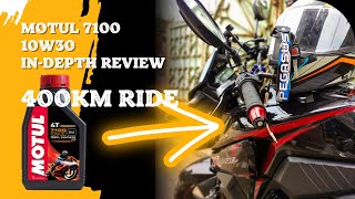 MOTUL 7100 10w30 Fully Synthetic Engine Oil InDepth Review After 400km Riding NHS Vlogs [upl. by Belsky]