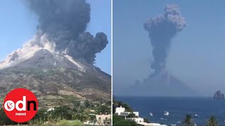 Spectacular Explosion as Stromboli Volcano Erupts Again in Italy [upl. by Niwde70]