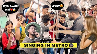 Randomly Singing Viral Bollywood Songs🔥In Delhi Metro मेट्रो Shocking😱Public Reaction  Jhopdi K [upl. by Atteiluj301]