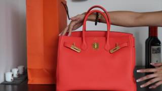 REVEAL Hermes Birkin 35 Orange Poppy  2017 [upl. by Neufer]