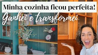 Ganhei armários e transformei a cozinha Como decorar gastando pouco Cozinha maravilhosa [upl. by Lalita]