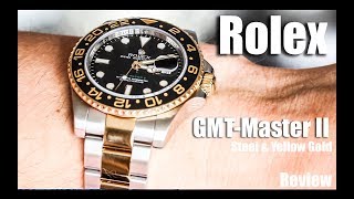 Rolex GMTMaster II Steel and Yellow Gold Review [upl. by Joletta308]