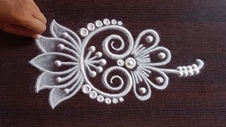 daily use rangoli  rangoli  rangoli design  muggulu  freehand rangoli  rangoli kolam  रांगोळी [upl. by Allenad]