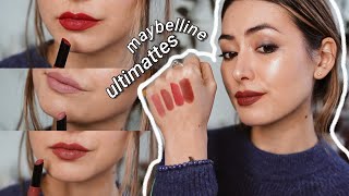 Maybelline ULTIMATTE SLIM Lipsticks REVIEW amp SWATCHES  Lipstick Week [upl. by Elac856]