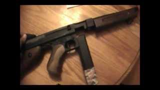 Licensed M1A1 Thompson Airsoft AEG Rifle  Metal Reciever  Gearbox  by King Arms  Cybergun [upl. by Oznofla346]