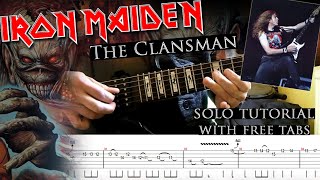 Iron Maiden  The Clansman Janick Gerss guitar solo lesson with tablatures and backing tracks [upl. by Haff]