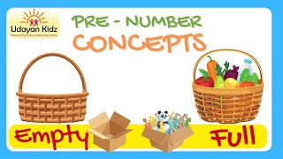 FULL AND EMPTY  PreNumber Concepts  Learn Full and Empty Concept with Activities  Udayan Kidz [upl. by Bilski]