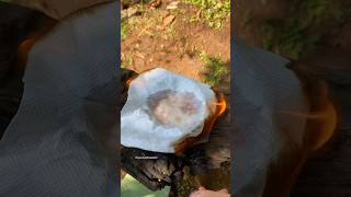 SURVIVAL SKILL Make a fire 🔥with canned meat craft survivalmastert survival forest [upl. by Anatol]