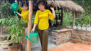 I planted trees around the bamboo house for shade to feed the fish and grow some vegetables [upl. by Zednanref]