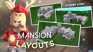 3 FREE Bloxburg MANSION Layouts  Step by Step Tutorials  Free to Use [upl. by Valerian]