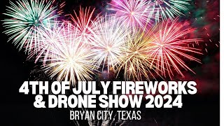 4th of July 2024 Fireworks and Drone Show at RELLIS  Bryan City Texas [upl. by Sirdna]