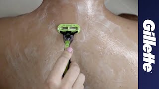 Learn How To Shave Your Back  Body Grooming  Gillette Manscaping [upl. by Ahseuqram]