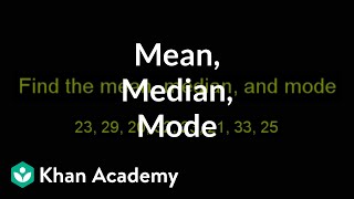 Finding mean median and mode  Descriptive statistics  Probability and Statistics  Khan Academy [upl. by Ardnosal]