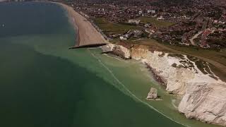 Seaford Beach UK Drone View 4K [upl. by Hploda]