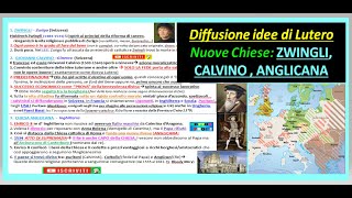 ZWINGLI CALVINO E CHIESA ANGLICANA  riassunto semplice storia [upl. by Airda963]