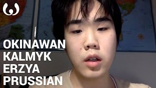 WIKITONGUES Naoki speaking Okinawan Kalmyk Erzya and Prussian [upl. by Freddi182]