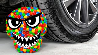 Crushing Crunchy amp Soft Things by Car  SCARY RAINBOW CANDY vs CANDY MampM vs CAR vs FRUITS [upl. by Ocire]