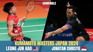 Leong Jun Hao 🇲🇾 Vs Jonatan Christie 🇮🇩  Kumamoto Masters Japan 2024 [upl. by Barbette269]