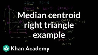 Median centroid right triangle example  Geometry  Khan Academy [upl. by Gone]