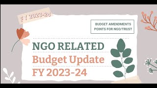 Budget Amendment 2023 for NGOs TrustNPOs [upl. by Delp490]