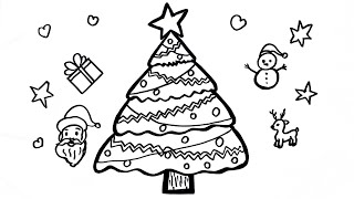 How to draw a Christmas Tree Easy  Christmas Drawing 283 [upl. by Hesky462]