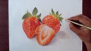 Drawing strawberry  Prismacolor Pencils [upl. by Renaxela]