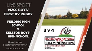 NZSS First XV Rugby 2024  Boys 3v4  Feilding High v Kelson Boys [upl. by Nedgo]