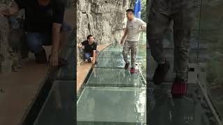 Terrified Reactions to a Glass Bridge that Cracks [upl. by Romaine]