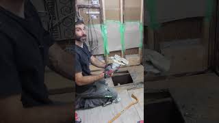 How to Remove Shower Subfloors  shorts [upl. by Hgieleak]