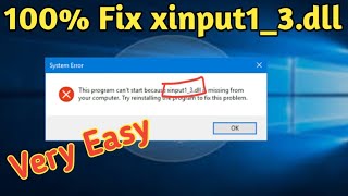 100 Fix xinput13dll file missing [upl. by Andre]