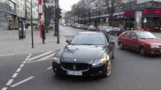 Brandnew Maserati Quattroporte Sport GTS Acceleration  DOWNSHIFT in Berlin [upl. by Hoffer]