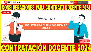 ✅CONTRATO DOCENTE 2024 CONSIDERACIONES PARA CONTRATO DOCENTE 2024 POR PUN Y EVALUACION EXPEDIENTES [upl. by Gervais139]