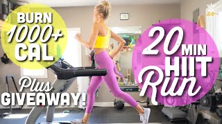 20Min Interval Run  Giveaway  Burn 1000 Calories [upl. by Nylhsa768]