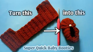 50 Baby Booties ❣️❣️ Crochet Quick and Easy Booties for 03months baby [upl. by Oicafinob]