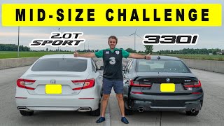 Honda Accord Sport 20t takes on BMW 330i X Drive drag and roll race [upl. by Smitty]