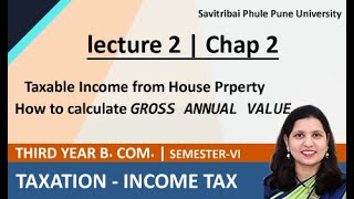 How to calculate GROSS ANNUAL VALUE  Income from House Property TYBCom Sem 6 Chapter 2 [upl. by Slemmer818]