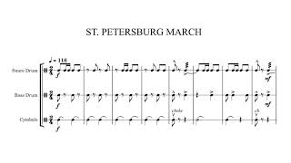 St Petersburg March by Johnnie Vinson audio with score  Batteries amp Snare Drum only [upl. by Madeleine420]