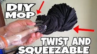 HOW TO MAKE TWIST AND SQUEEZABLE MOP  Home Made Floor Cleaning Mop  DIY Mop  HandsMinds Artcraft [upl. by Noemi]