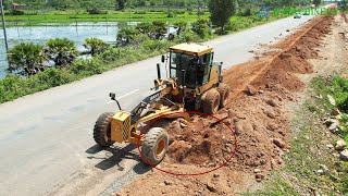 Processing Special Techniques Operator Grader Sany Spreading Red Gravel Building Foundation Roads [upl. by Lowis]