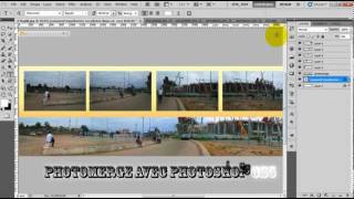 Tutoriel Photomerge avec PHOTOSHOP CS5flv [upl. by Jereld]