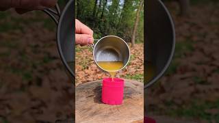 The guy shows SURVIVAL skills with MARGARINE camping survival bushcraft outdoors lifehack [upl. by Eitra]