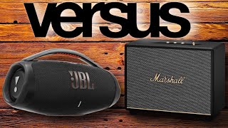 JBL BOOMBOX 3 VS MARSHALL WOBURN 3  BEST BOOMBOXES ON THE MARKET COMPARISON  FULL SPECS VERSUS [upl. by Myna]