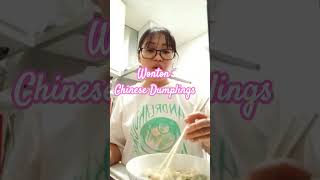 Eating Wonton Chinese Dumplings Anne Kutis Vlogs [upl. by Rekyr]