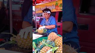 1 Minutes Pineapple Cutting Skill Fruits Cutting Skill [upl. by Frodin79]