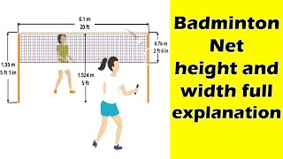 Badminton Net height and width full explanation [upl. by Queena]