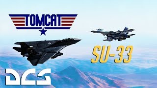 DCS F14 Tomcat Vs Su33 REMATCH Dogfight [upl. by Giralda]