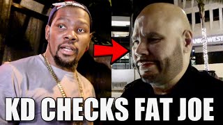 Kevin Durant CHECKS Fat Joe For Lying About Him being JUMPED At Ruckers Park 2011 On Roommates Show [upl. by Weinstein]