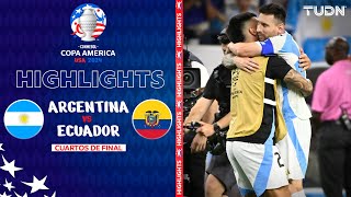 HIGHLIGHTS  Argentina 1421 Ecuador  Copa América 2024  4tos  TUDN [upl. by Silletram]