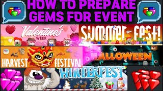 How to Prepare Gems For Special Event ValentineSummeFestHarvest FestivalHalloweenWinter Fest [upl. by Assiralc]