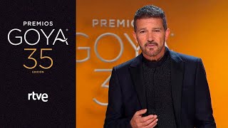 Antonio Banderas abre la gala con un emotivo discurso  Premios Goya 2021 [upl. by Aynotal]